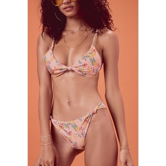 For Love And Lemons Other - For Love & Lemons Pink Antigua Bikini Set